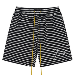 RHUDE Striped Letter Embroidered Casual Shorts