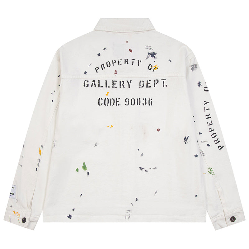 Gallery Dept. EP Paint-Splattered Logo-Print Cotton-Ripstop Jacket