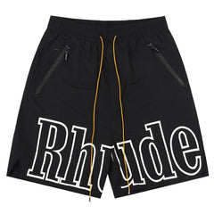 RHUDE 3M Reflective Letters Mesh Drawstring Shorts