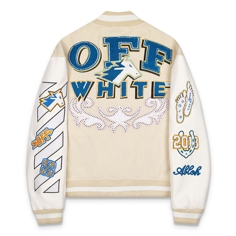 OFF WHITE Applique wool-blend bomber Jacket