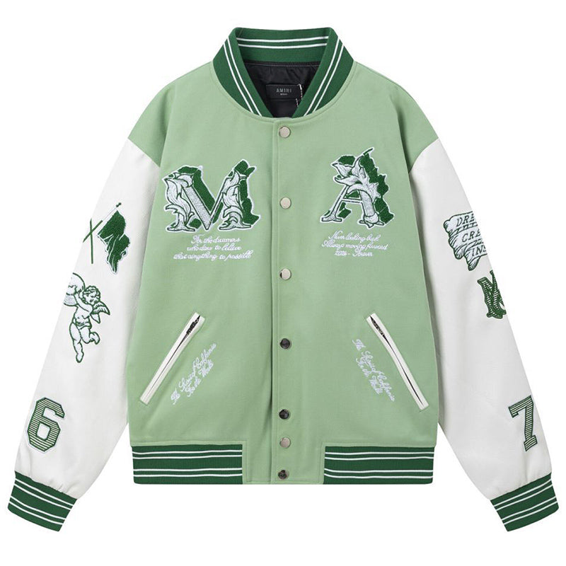 AMIRI Angel Branded Woven Varsity Jacket