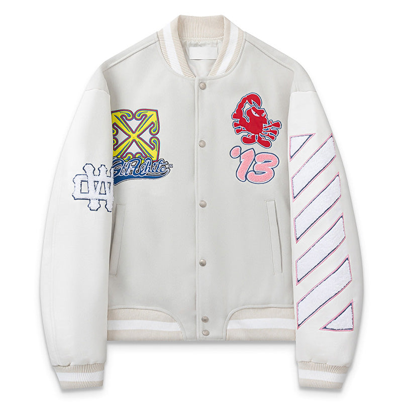 OFF WHITE WO Varsity Bomber Jacket