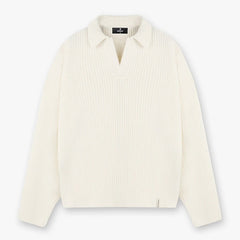 Represent Minimalist Solid Color Lapel Knit Sweater