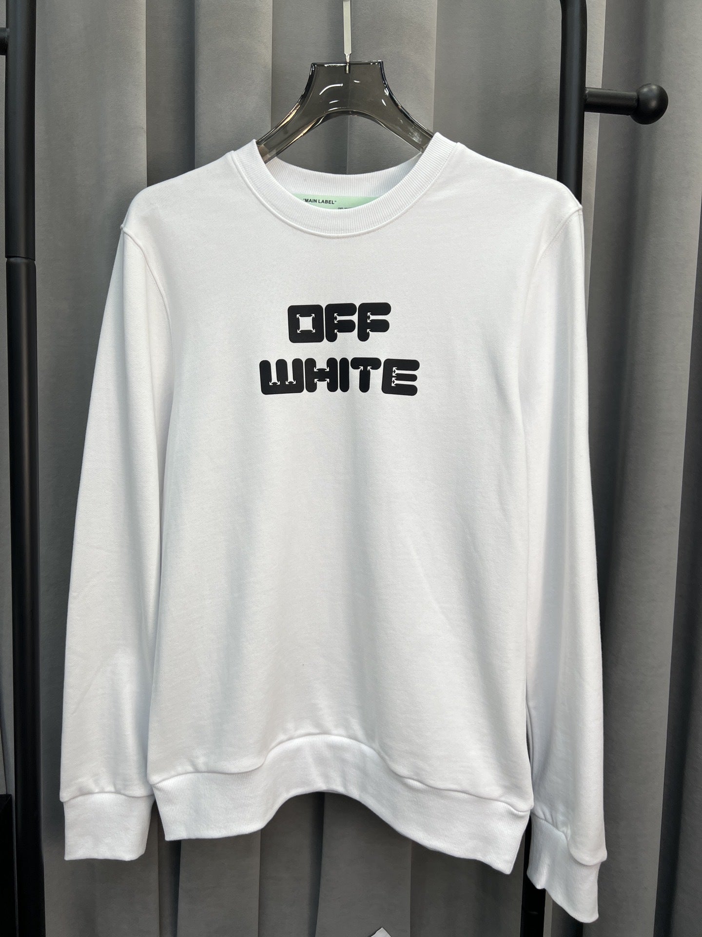 OFF-WHITE OW Logo Graphic Crew Neck Pullover Sweatshirt