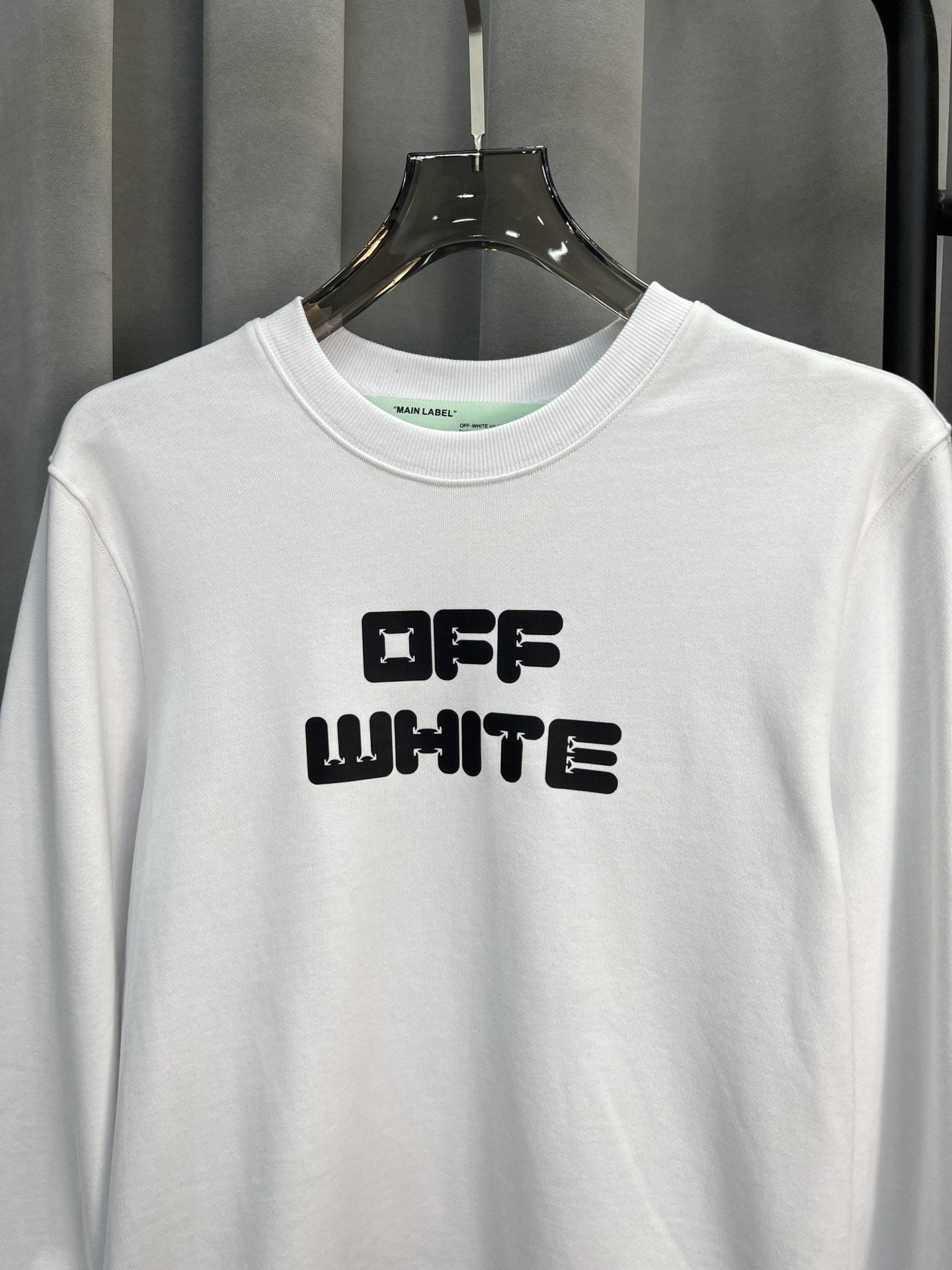 OFF-WHITE OW Logo Graphic Crew Neck Pullover Sweatshirt