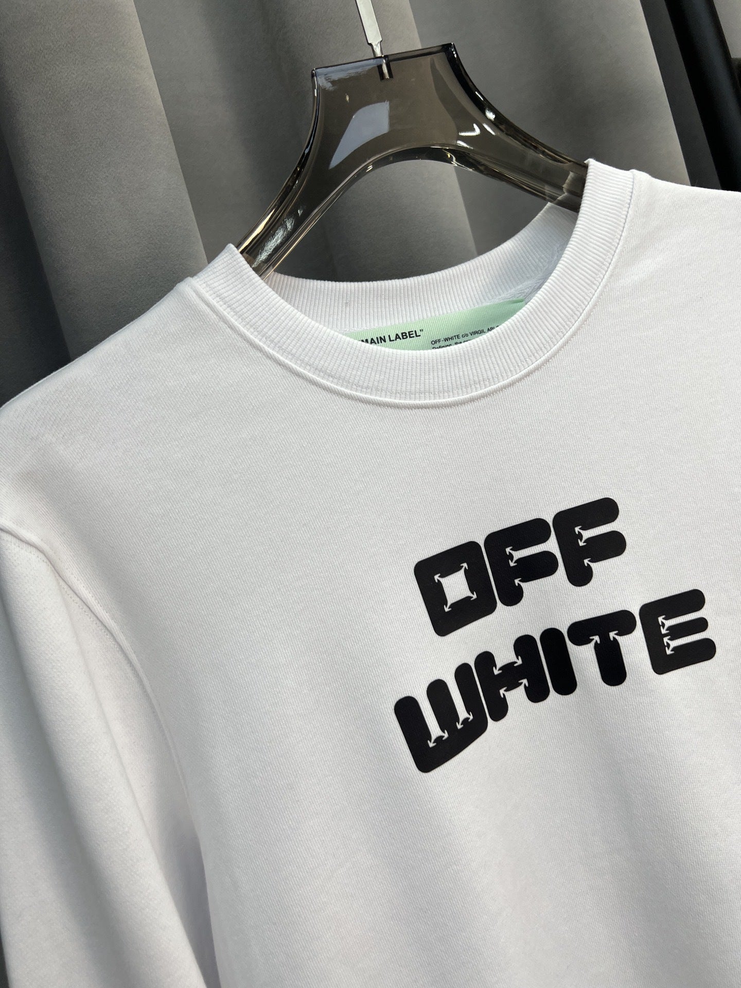 OFF-WHITE OW Logo Graphic Crew Neck Pullover Sweatshirt