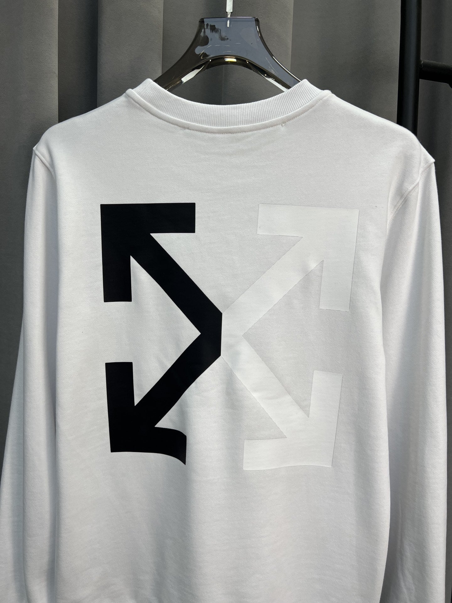 OFF-WHITE OW Logo Graphic Crew Neck Pullover Sweatshirt