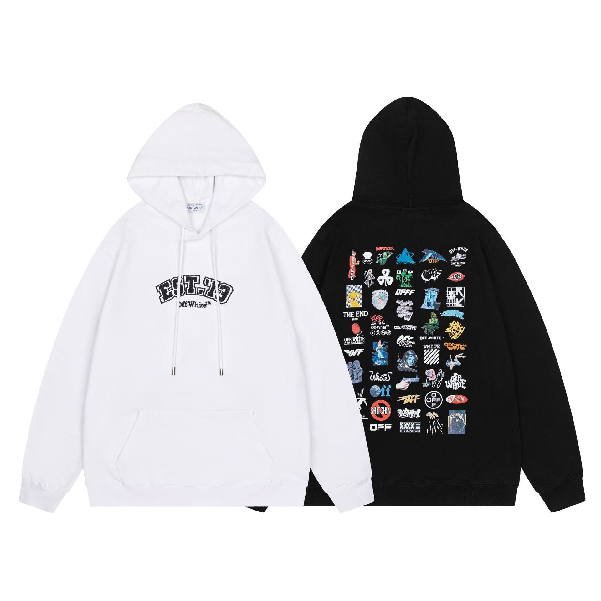 Off White Logo Drawstring Hoodie