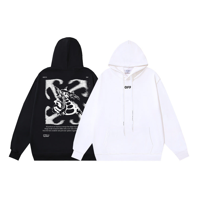 Off White Logo Drawstring Hoodie