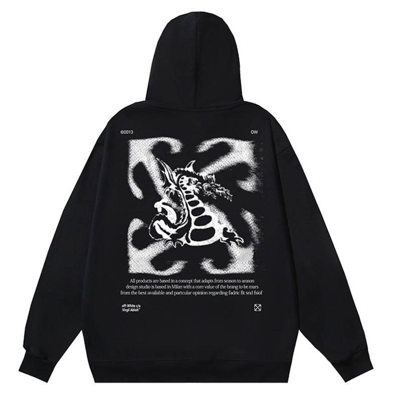 Off White Logo Drawstring Hoodie