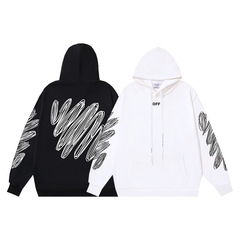 Off White Logo Drawstring Hoodie