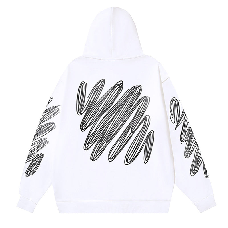 Off White Logo Drawstring Hoodie