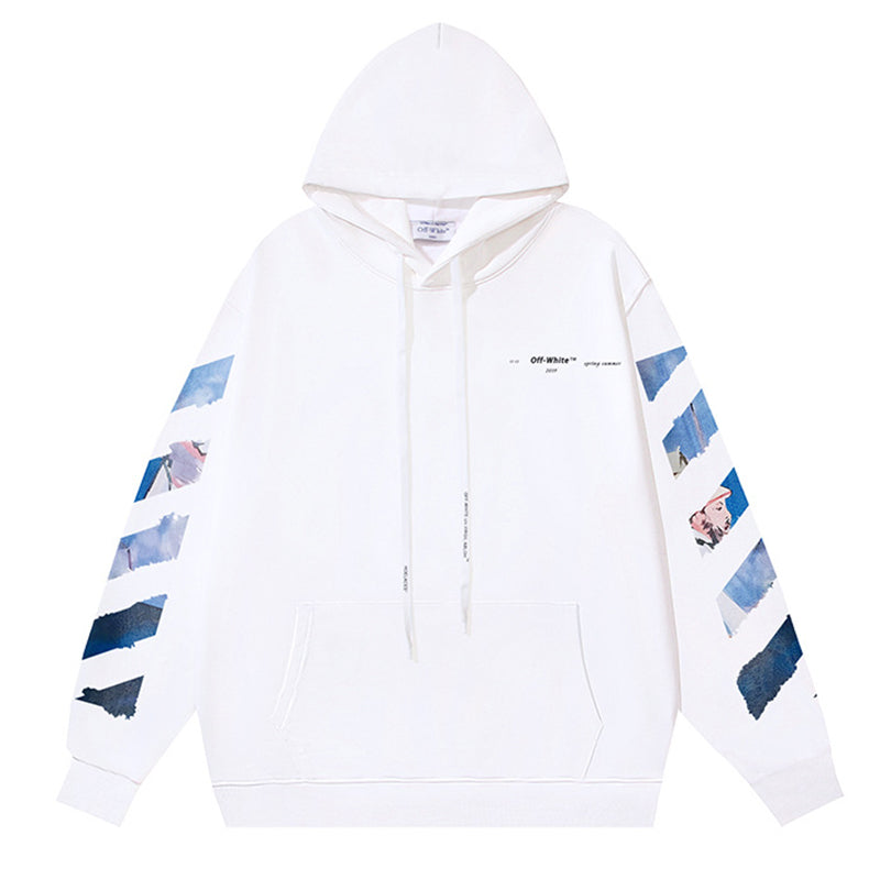 Off White Logo Drawstring Hoodie