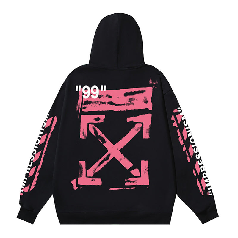 Off White Logo Drawstring Hoodie