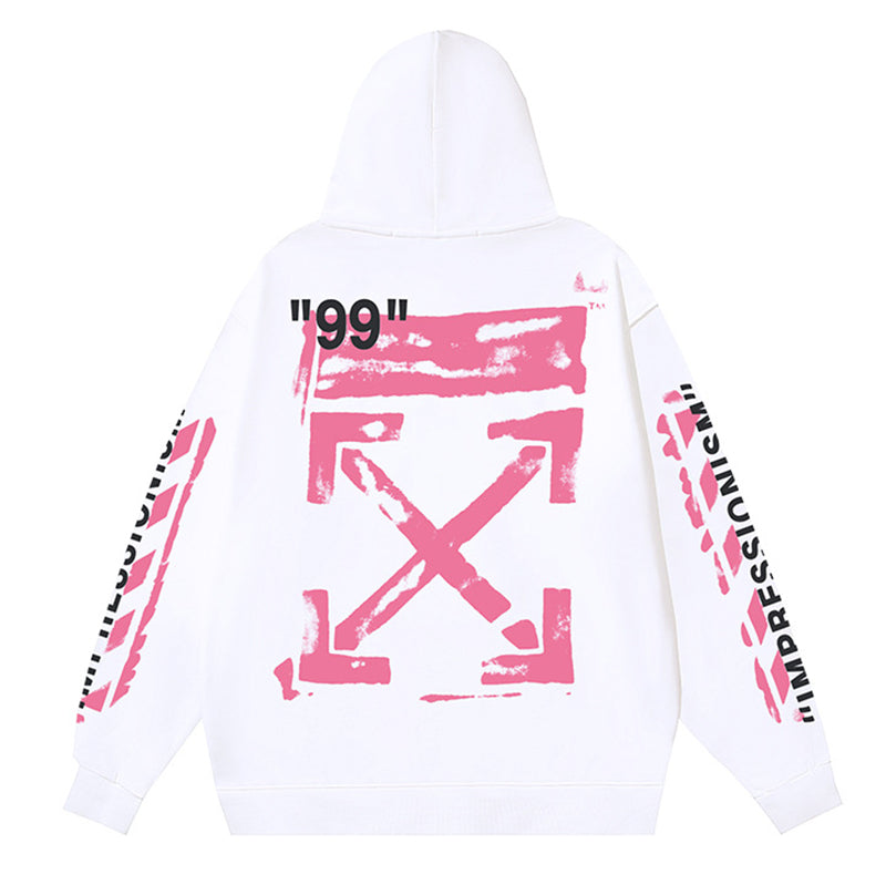 Off White Logo Drawstring Hoodie