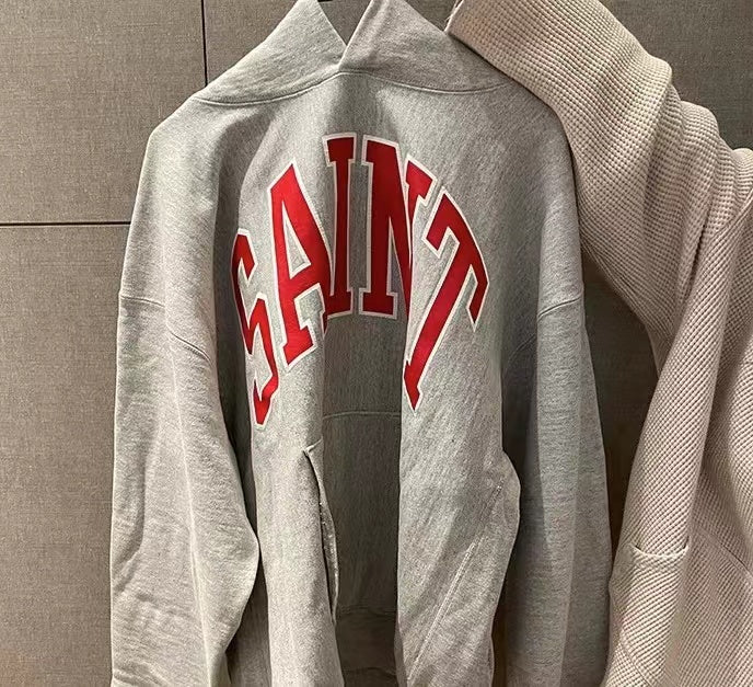 Saint Michael Logo-Print Cotton-Blend Jersey Hoodie