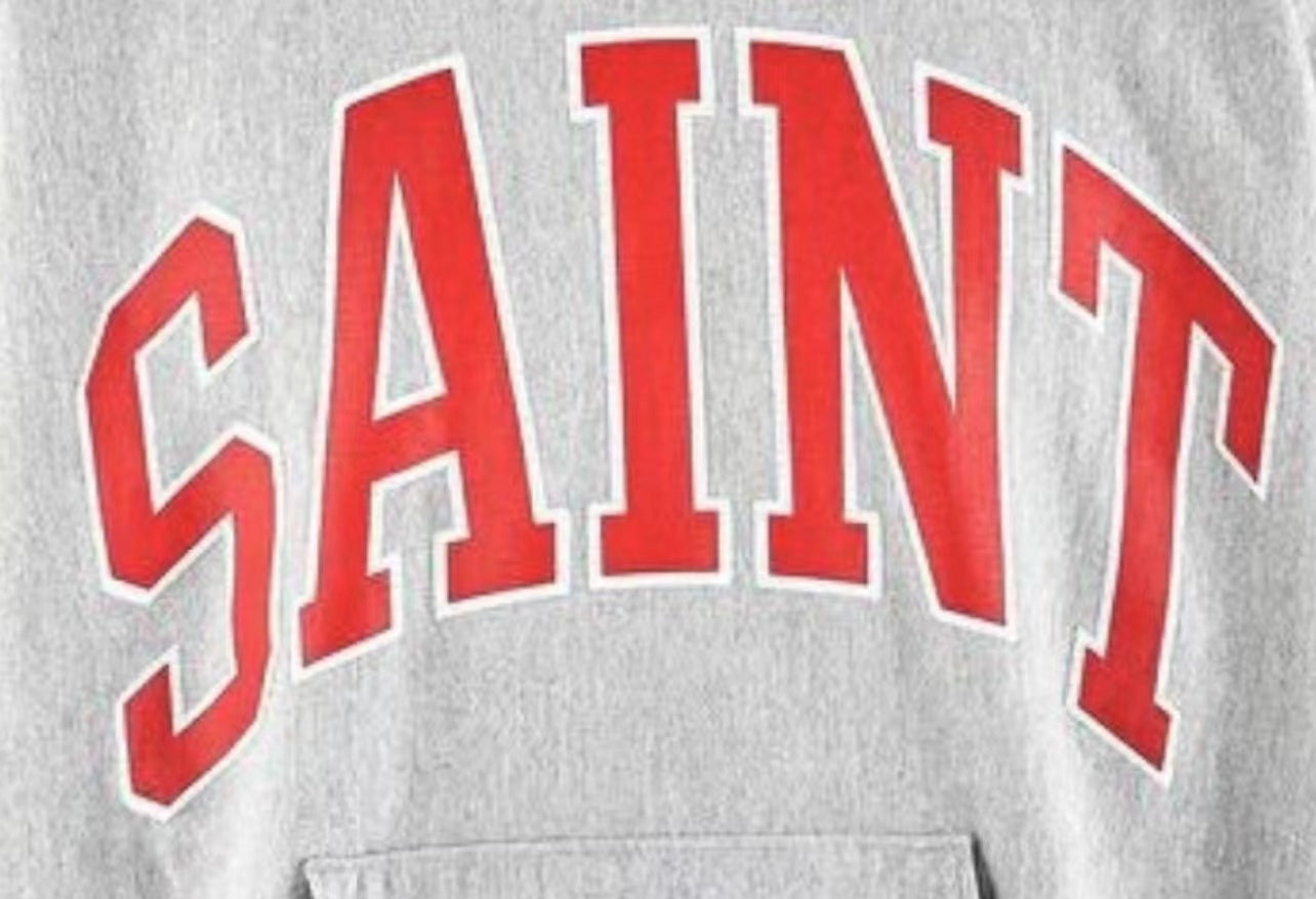 Saint Michael Logo-Print Cotton-Blend Jersey Hoodie
