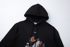 Off White Black Cotton Hoodie
