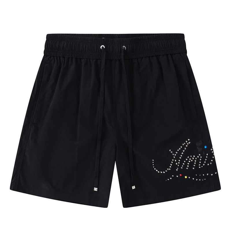 AMIRI Logo Studded Drawstring Shorts