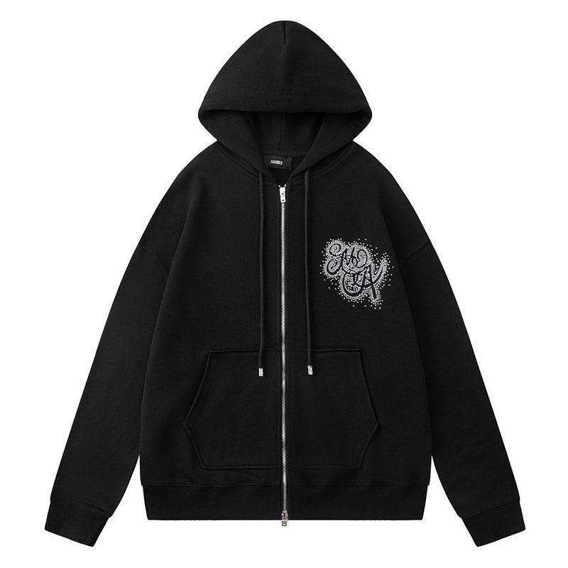 AMIRI Relaxed Zip Up Cotton Hoodies
