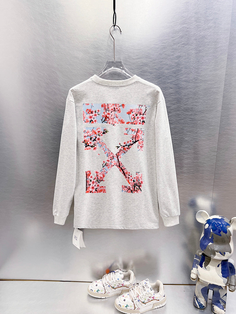 OFF-WHITE Cherry Blossom Print Long-Sleeve T-Shirt