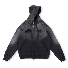 Vertabrae Embroidered Patch Logo Hoodie