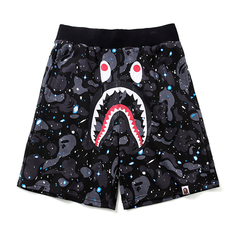 BAPE Glow Space Camo Shark Sweat Shorts