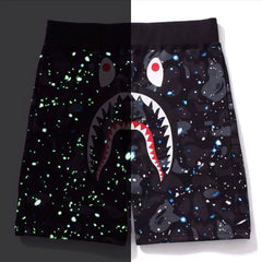 BAPE Glow Space Camo Shark Sweat Shorts