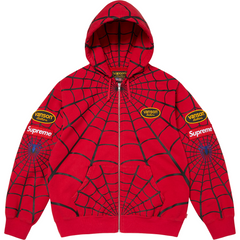 Supreme Vs Leathers Spider-Man Zip Up Hooded Sweatshirt
