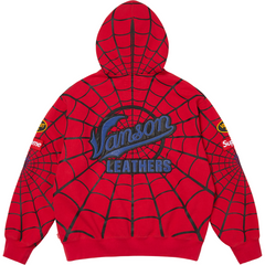 Supreme Vs Leathers Spider-Man Zip Up Hooded Sweatshirt