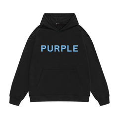 PURPLE Logo Pattern Printed Hoodie