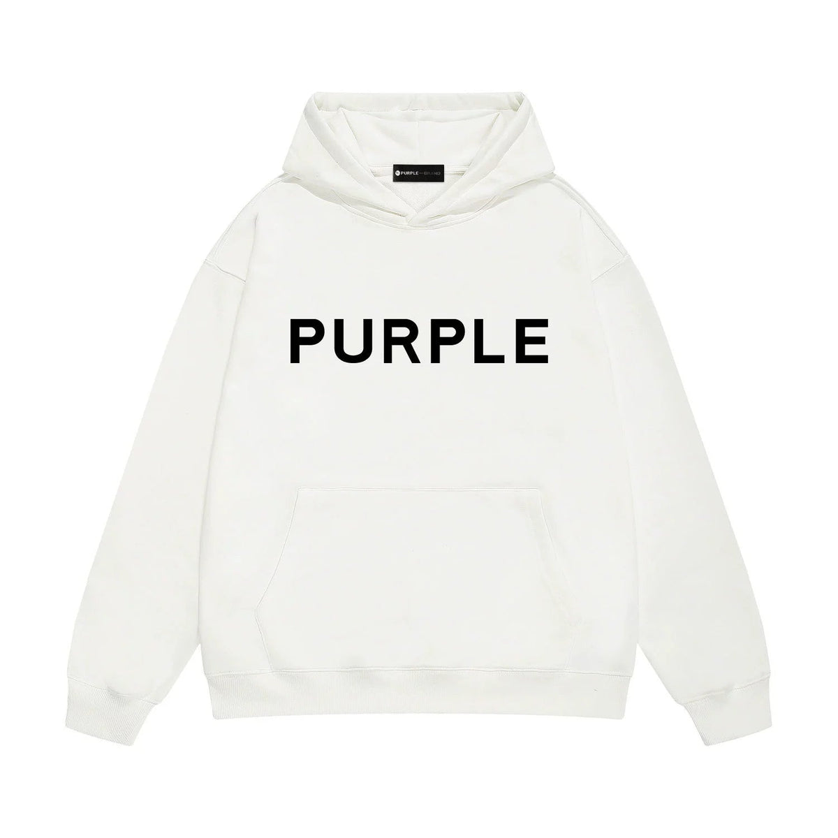 PURPLE Logo Pattern Printed Hoodie