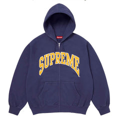 Supreme SS26 WEEK9 Cracked Raglan Zip Up Hooded Sweatshirt
