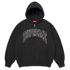 Supreme SS26 WEEK9 Cracked Raglan Zip Up Hooded Sweatshirt