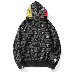 BAPE Gray Shark Zipper Hoodie