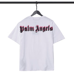 Palm Angel Black Double Logo Print Back Short Sleeve T-Shirt