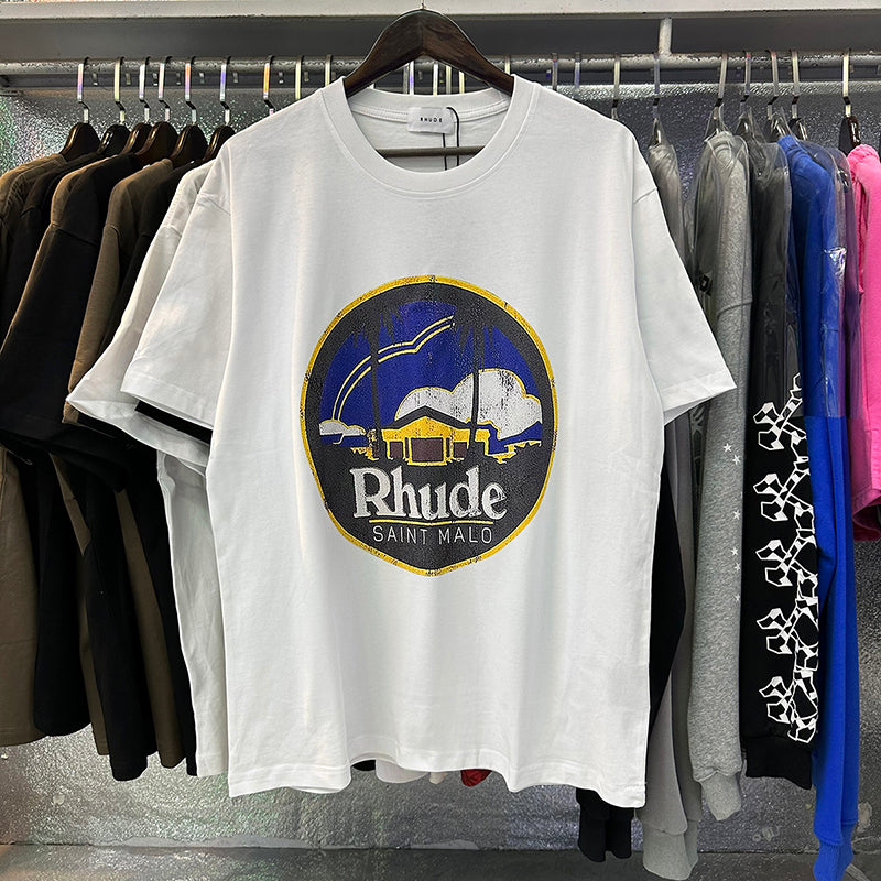 RHUDE Saint Malo Castle Print T-Shirts