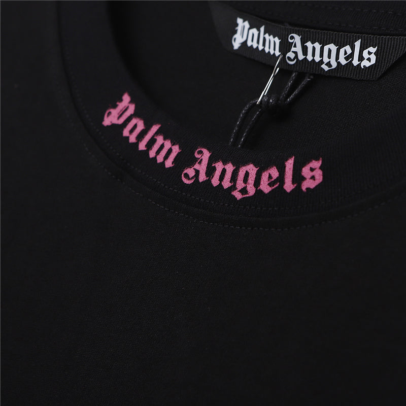 Palm Angel Black Double Logo Print Back Short Sleeve T-Shirt