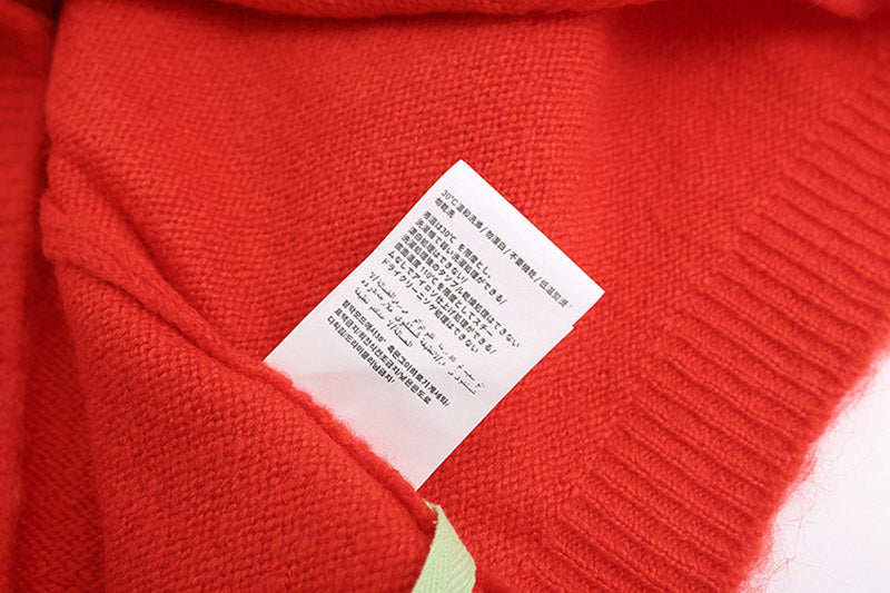 OFF WHITE Christmas red arrow mohair crew neck sweater