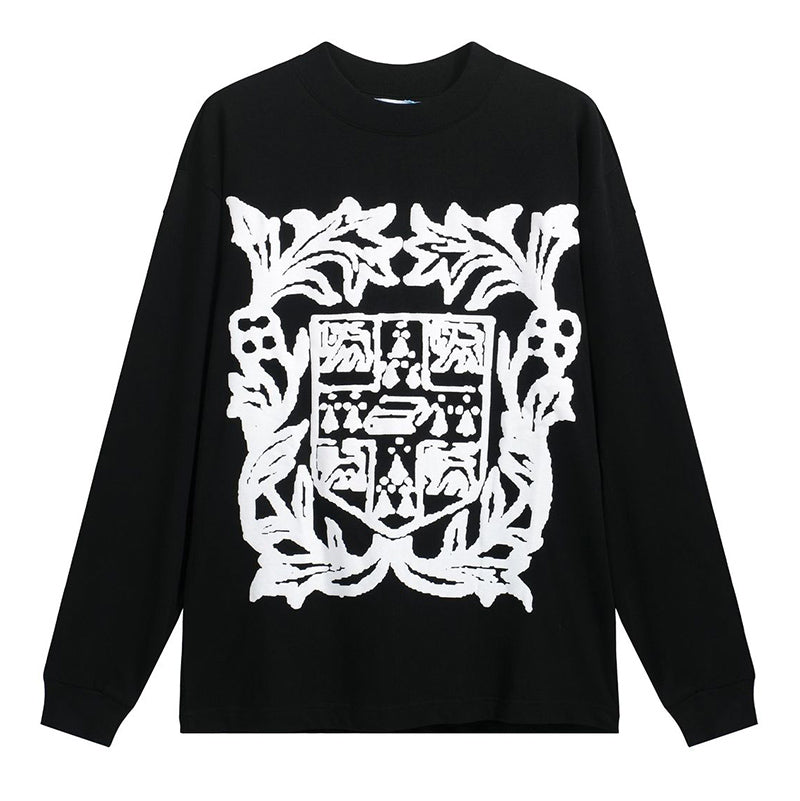 RHUDE Floral Logo Print Long Sleeve T-Shirt