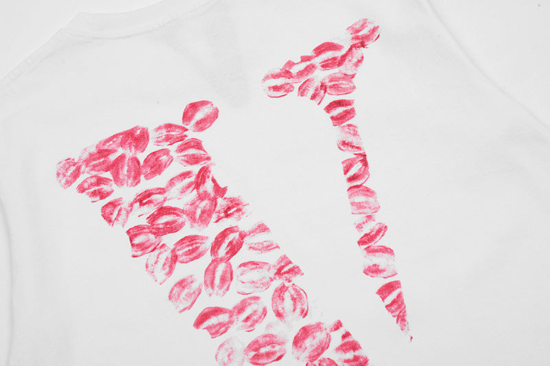 VLONE Sweet girly pink lip print T-shirts