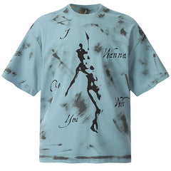 Gallery Dept.Mud Dyed Hand Painted Balenciaga Style T-Shirts