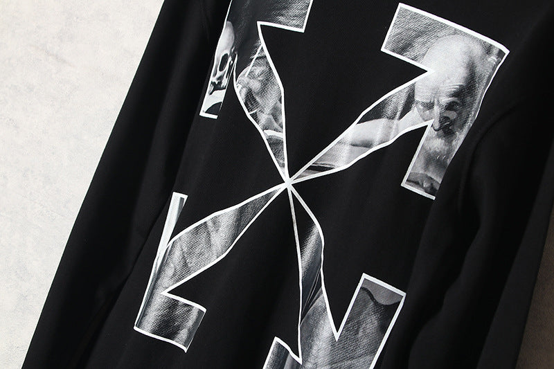 OFF WHITE Caravaggio black and white oil painting arrow Sweatshirts