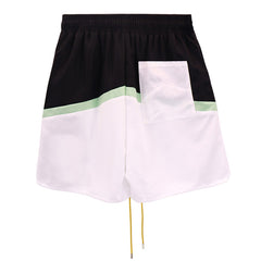 RHUDE Awakening Straight-Leg Colour-Block Logo-Print Twill Drawstring Shorts