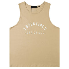 Fear Of God Flocked letter crew neck Sleeveless T-Shirts