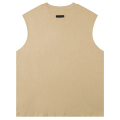 Fear Of God Flocked letter crew neck Sleeveless T-Shirts