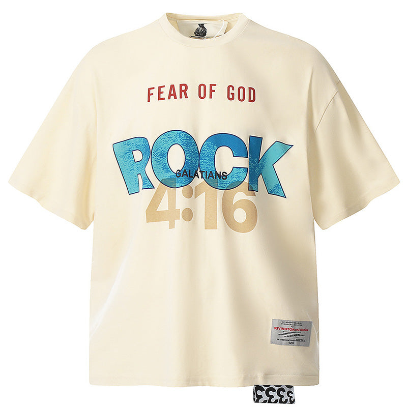 Fear Of God X RRR123 letter print short-sleeved t-shirts