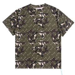 OFF WHITE Simple camouflage series pattern crew neck T-shirts