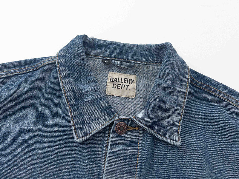 Gallery Dept. letter embroidered washed denim Jacket