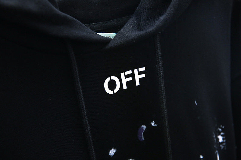 OFF-WHITE Fireworks splash graffiti Hoodies